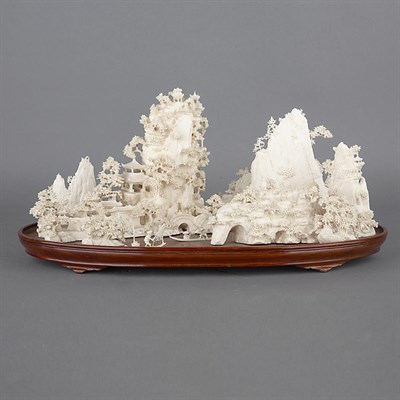 Lot 382 - Chinese Ivory Landscape Early 20th century The...