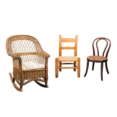 Lot 234 - Wicker Child's Rocking Chairs; Together with...