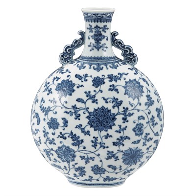Lot 480 - Chinese Blue and White Glazed Porcelain Moon...