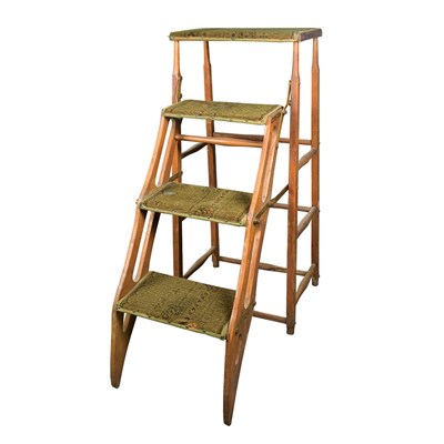 Lot 226 - Victorian Library Ladder Height 44 inches.