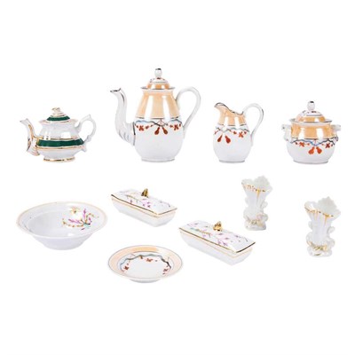 Lot 228 - Three Porcelain Miniature Porcelain Tea Services