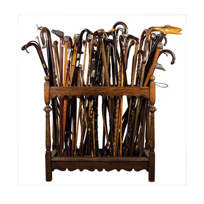 Lot 236 - Group of Canes; Together with a Stained Wood...