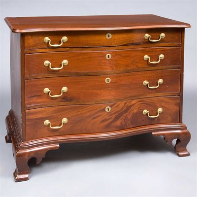 Lot 283 - Chippendale Mahogany Serpentine Front Chest of...