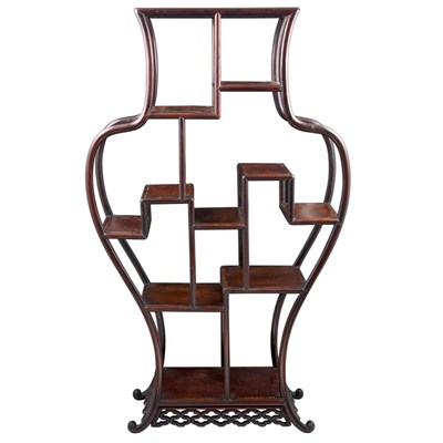 Lot 313 - Chinese Hongmu and Burl-Wood Display Stand...