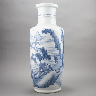 Lot 308 - Chinese Blue and White Glazed Porcelain Vase...