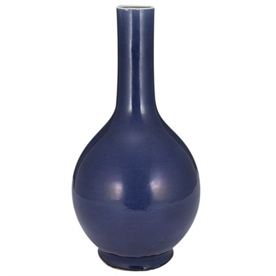 Lot 219 - Chinese Blue Glazed Porcelain Bottle Vase...