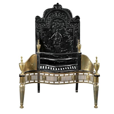 Lot 192 - George III Style Brass and Cast Iron Fire...