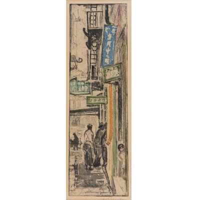 Lot 62 - Max Pollak [STREET SCENE] Color aquatint and...