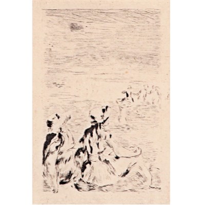 Lot 57 - Pierre-Auguste Renoir SUR LA PLAGE, A BERNEVAL...