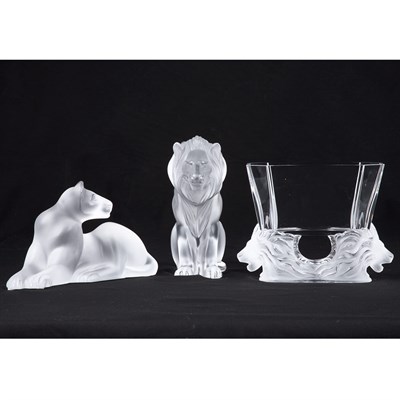 Lot 472 - Group of Lalique Molded Glass Articles Modern...