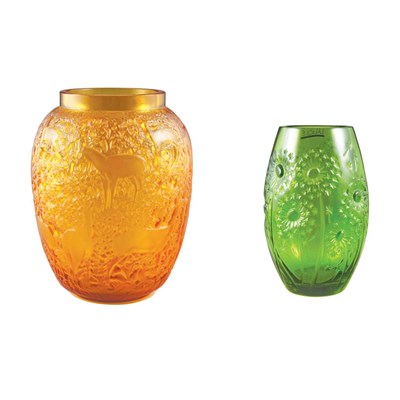 Lot 471 - Two Lalique Molded Glass Vases Modern...