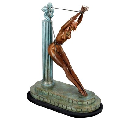 Lot 508 - Erte Art Deco Style Cold Painted Bronze Erotic...