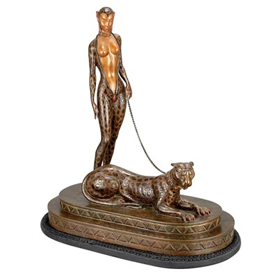Lot 507 - Erte Art Deco Style Cold Painted Bronze Figure...