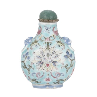 Lot 269 - Chinese Turquoise Ground Enameled Porcelain...
