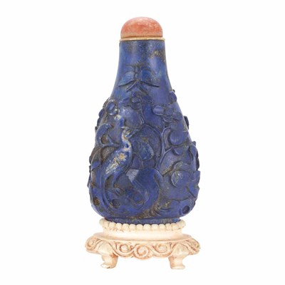 Lot 298 - Chinese Lapis Lazuli Snuff Bottle Mid...