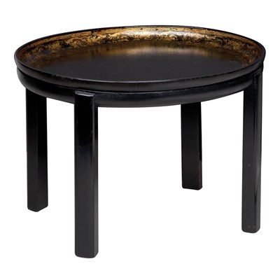 Lot 313 - Victorian Papier Mache Tray on Stand Height 17...
