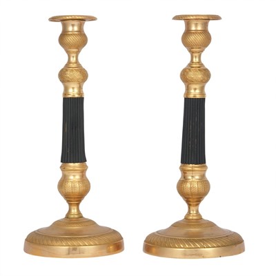 Lot 152 - Pair of Empire Gilt and Patinated Metal...