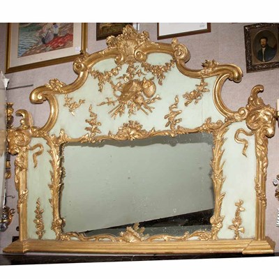 Lot 443 - Louis XVI Gilt and Painted Wood Mirror Height...