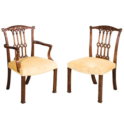 Lot 110 - Set of Eight George III Style Dining Chairs...