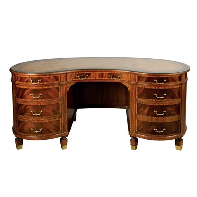 Lot 220 - Georgian Style Mahogany Reniform Desk Height...