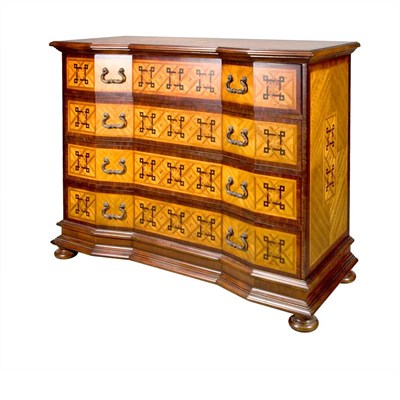 Lot 249 - Continental Baroque Style Inlaid Mahogany...