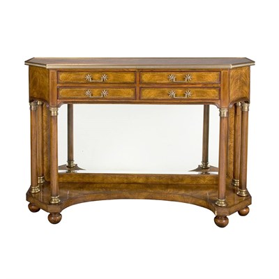 Lot 199 - Neoclassical Style Brass Inlaid Mahogany...