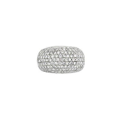 Lot 194 - White Gold and Diamond Bombe Ring