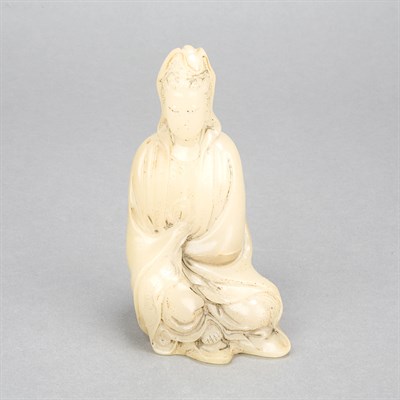 Lot 70 - Chinese Soapstone Figure of Guanyin Late 19th...