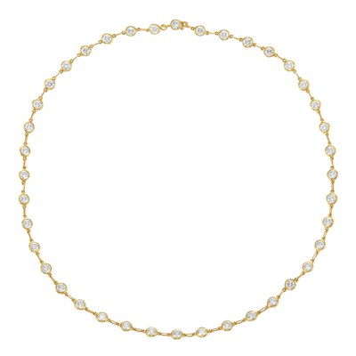 Lot 174 - Gold and Diamond Chain Necklace, Tiffany & Co.