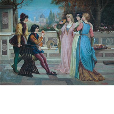 Lot 62 - H. Martinez 19th/20th Century Scene of Court...