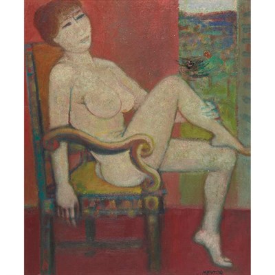 Lot 69 - Blasco Mentor Spanish, b. 1918 Seated Nude...