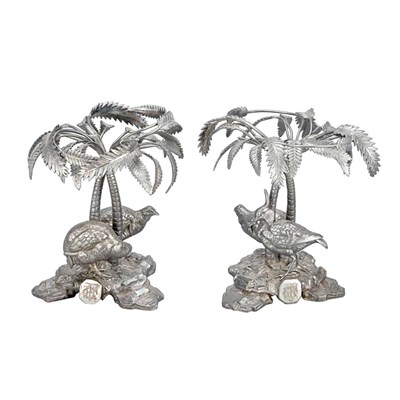 Lot 262 - Pair of Elkington & Co. Aesthetic Movement...