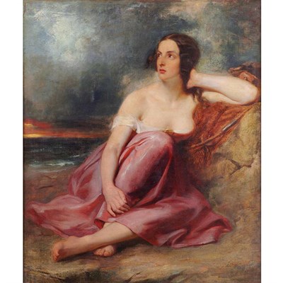 Lot 27 - English School 19th Century Girl on a Beach...