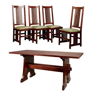 Lot 164 - Contemporary Stickley Dining Table and Four...