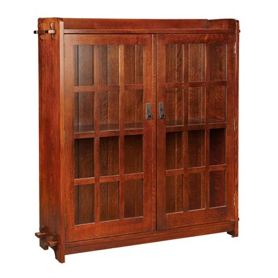 Lot 135 - Contemporary Stickley Bookcase Oak, glass and...