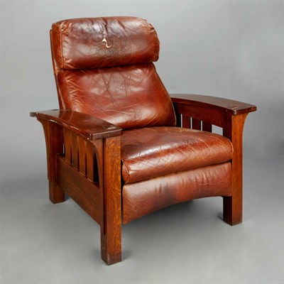 Lot 134 - Contemporary Stickley Slat Side Armchair Oak...