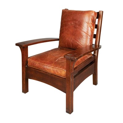 Lot 205 - Contemporary Stickley Armchair Oak and leather...
