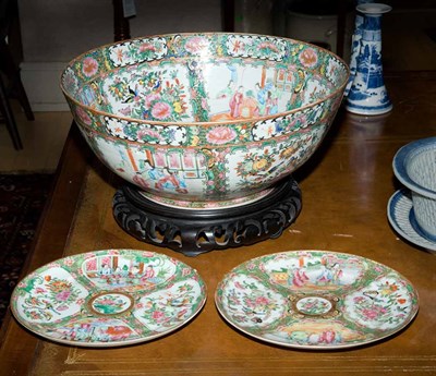 Lot 107 - Canton Rose Medallion Porcelain Punch Bowl...
