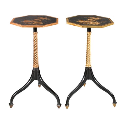 Lot 381 - Pair of Regency Style Chinoiserie Decorated...