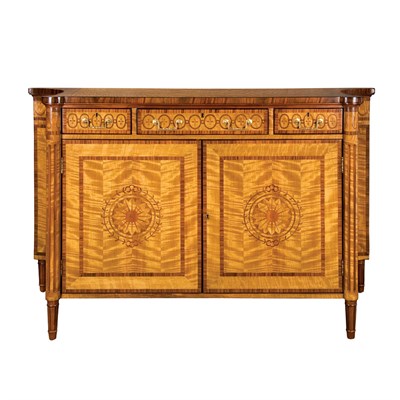 Lot 245 - Neoclassical Style Inlaid Satinwood Side...