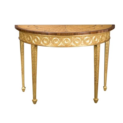 Lot 421 - Georgian Style Gilt-Wood and Satinwood Console...