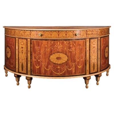 Lot 214 - George III Style Inlaid Mahogany and Satinwood...