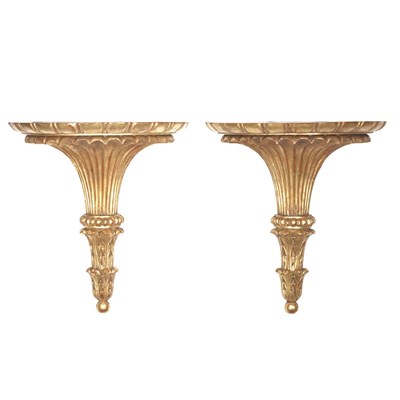 Lot 299 - Pair of Neoclassical Style Gilt-Wood Brackets...