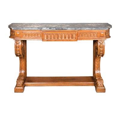 Lot 281 - Neoclassical Style Marble Top Mahogany Console...