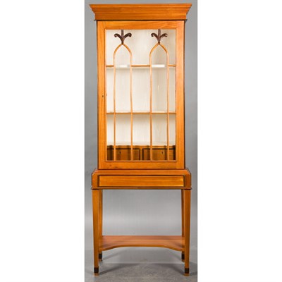 Lot 209 - Biedermeier Style Mahogany Vitrine on Stand...