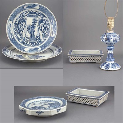 Lot 135 - Group of Seven Chinese Export Blue and White...