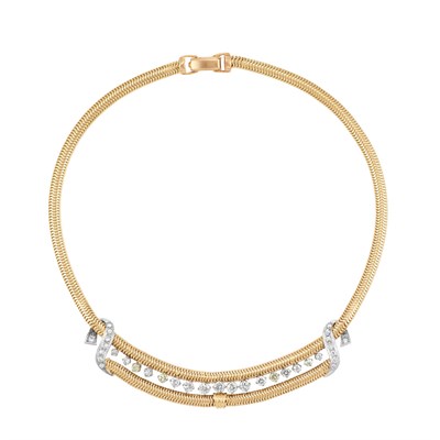 Lot 396 - Gold and Diamond Snake Chain Necklace