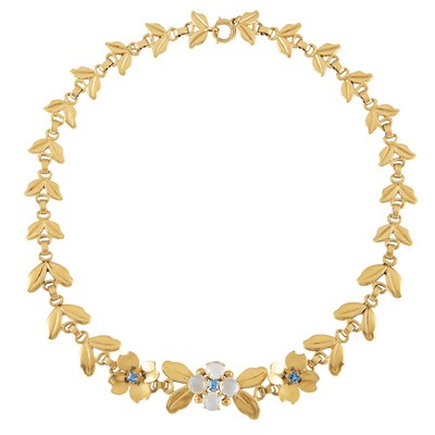 Lot 29 - Gold, Moonstone and Sapphire Necklace, Tiffany & Co.
