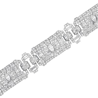 Lot 456 - Platinum and Diamond Bracelet