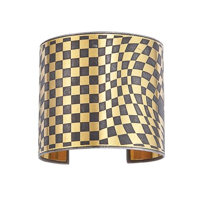 Lot 366 - Wide Gold and Oxidized Steel Cuff Bangle Bracelet, Tiffany & Co.